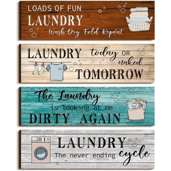 Laundry Room Decor Laundry Room Wooden Sign Funny Sign Wall Plaque Rustic - Picture 1 of 7
